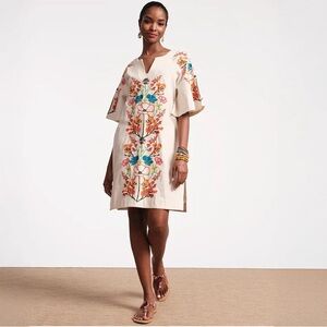 Francis Valentine Oyster Caftan  Tunic Dress Medium NWOT